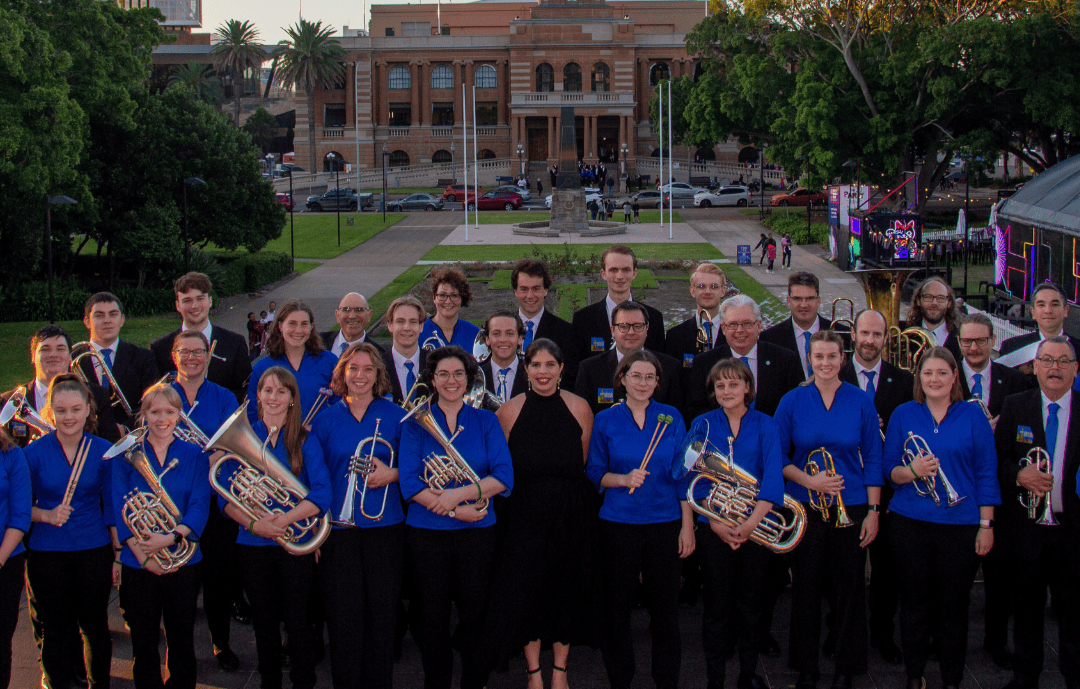Brisbane Brass band in a group photo
