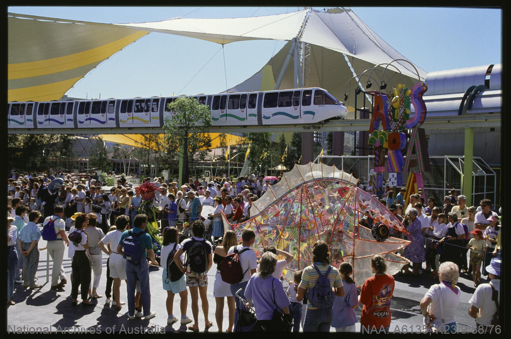 A parade to mark the opening of the Brisbane Expo in 1988