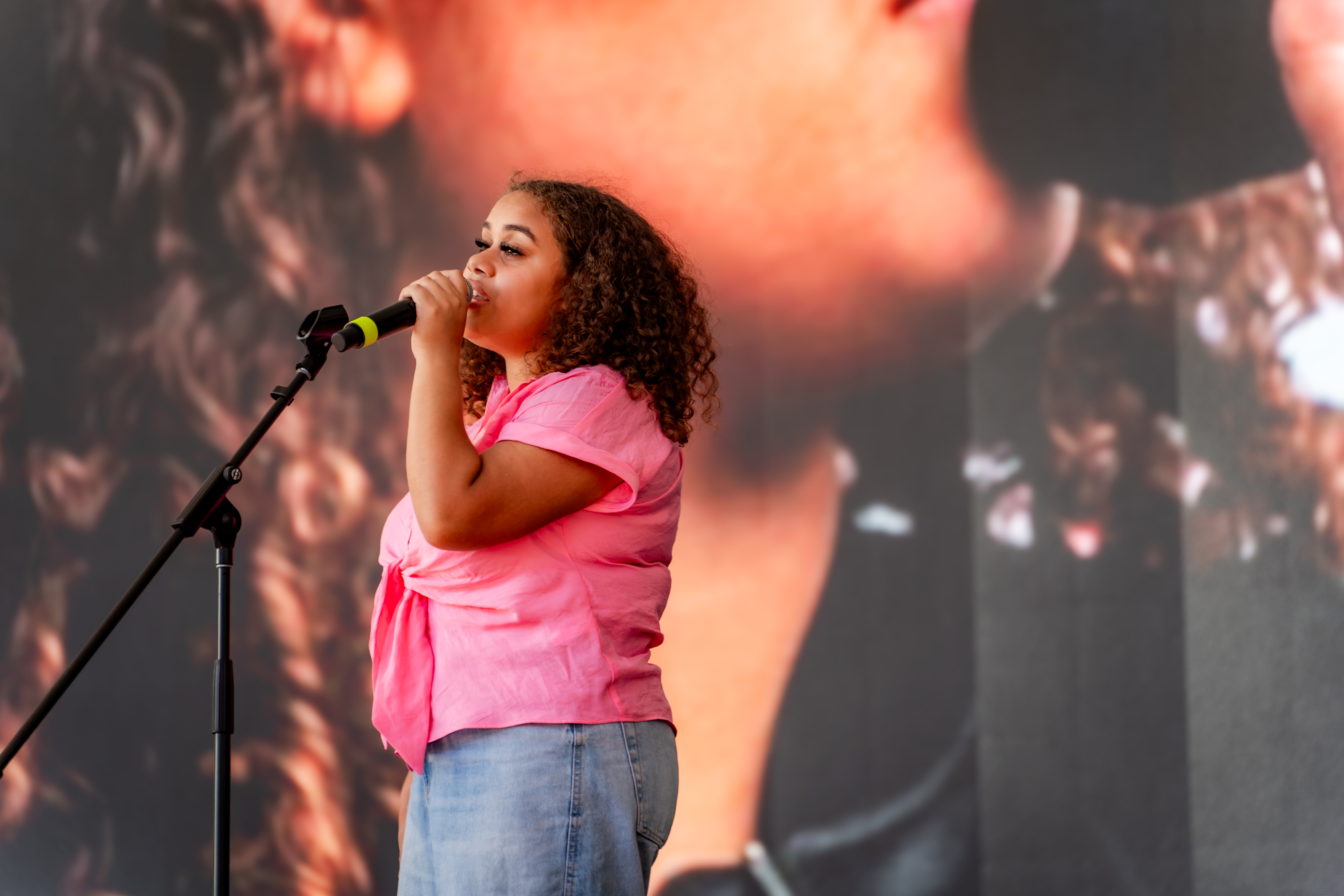 Breanna Lee Wilson performing at the Australia Pavilion