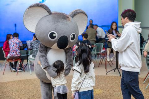 Meet Koko the Koala, welcoming and entertaining visitors at the Australia Pavilion  