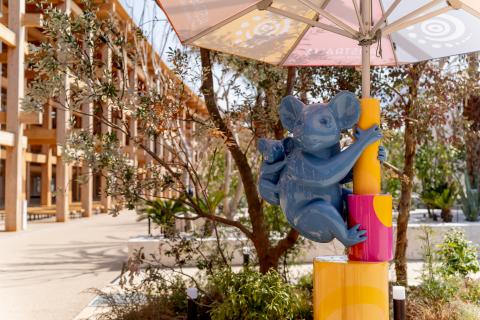 The koala statue at the Australia Pavilion  